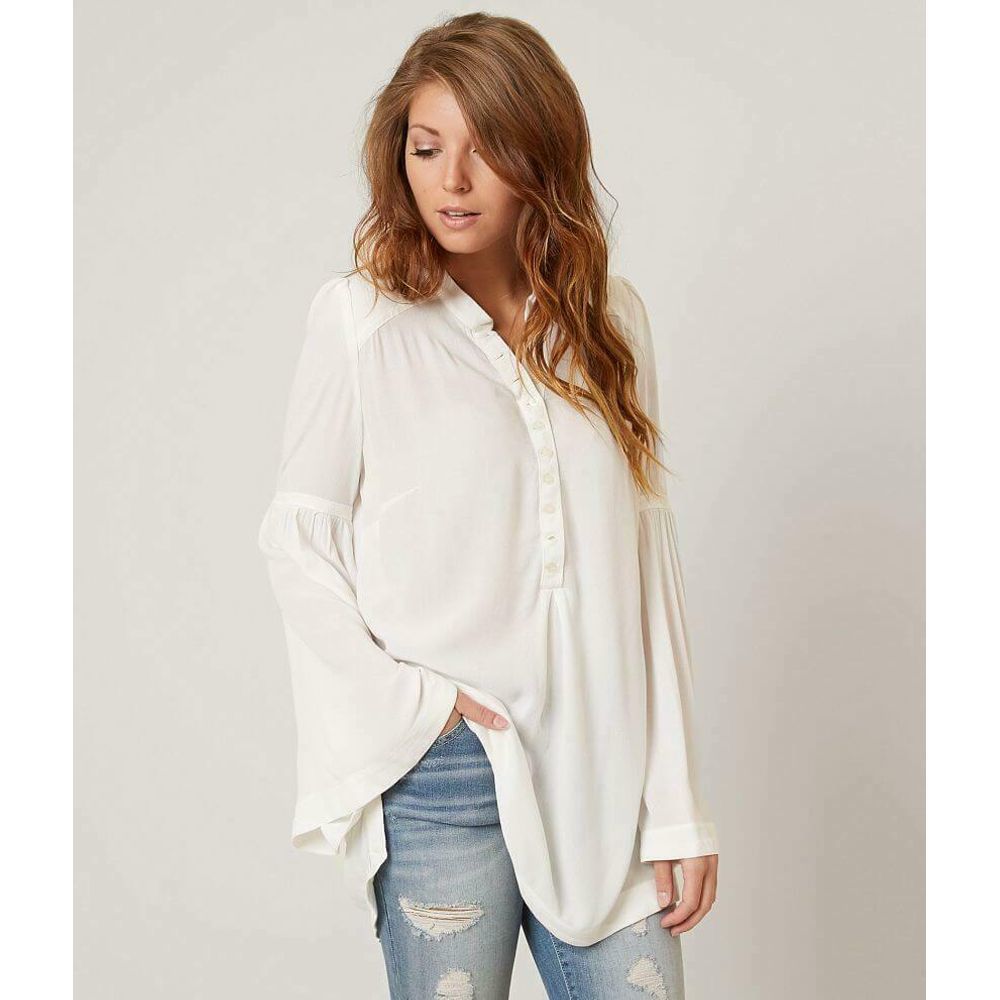 Free People Easy Girl Top Size M White Tunic - Picture 1 of 8
